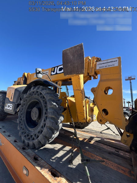 2019 JCB 510-56 74 HP w/CAB/HVAC, Beacon, Worklights, Aux Hydraulics, Solid Tires 66" Carriage/60" Forks