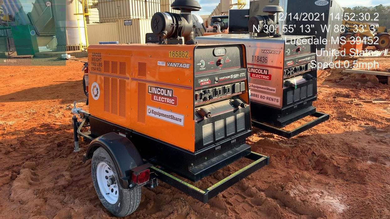 2021 Lincoln Electric Vantage 549X Ready Pak 3, ORANGE (includes trailer, cable rack, fender light kit)