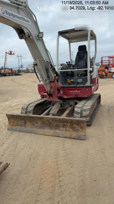2019 Takeuchi TB260 Takeuchi TB260 Canopy w/Rubber Tracks, Auxiliary Hydraulics, Standard Blade, Manual QC, 12 / 18 / 24" Buckets, Hydraulic Thumb Installed