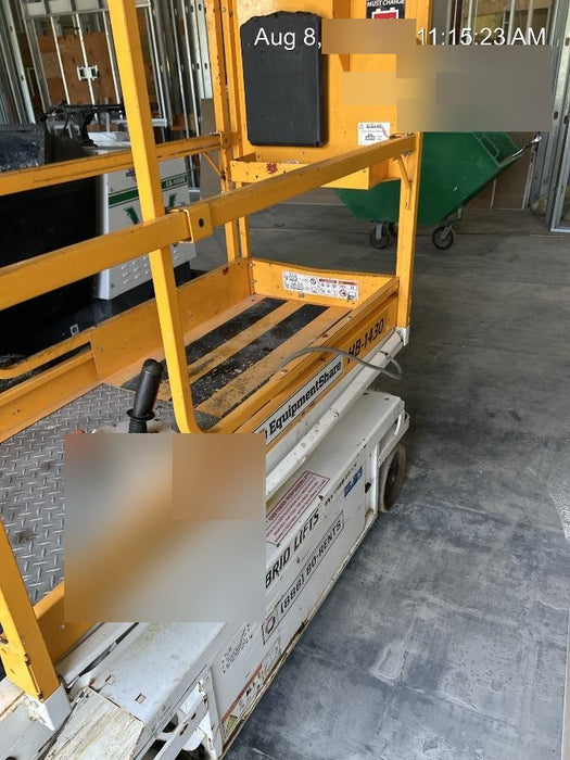 Custom Equipment HB-1430 Hy-Brid Scissor Lift
Platform capacity up to 670 lbs
Working height up to 20 ft
Weighs under 1,700 lbs
Non-marking wheels