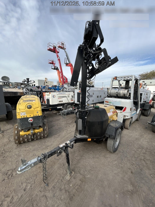 2022 Allmand NLV3GR (4) LED Light Fixture 350W, 23' Vertical Mast, 3kW Prime, Towable, Deep Sea L401, Leveling Jacks, Yanmar T4F 5.8hp