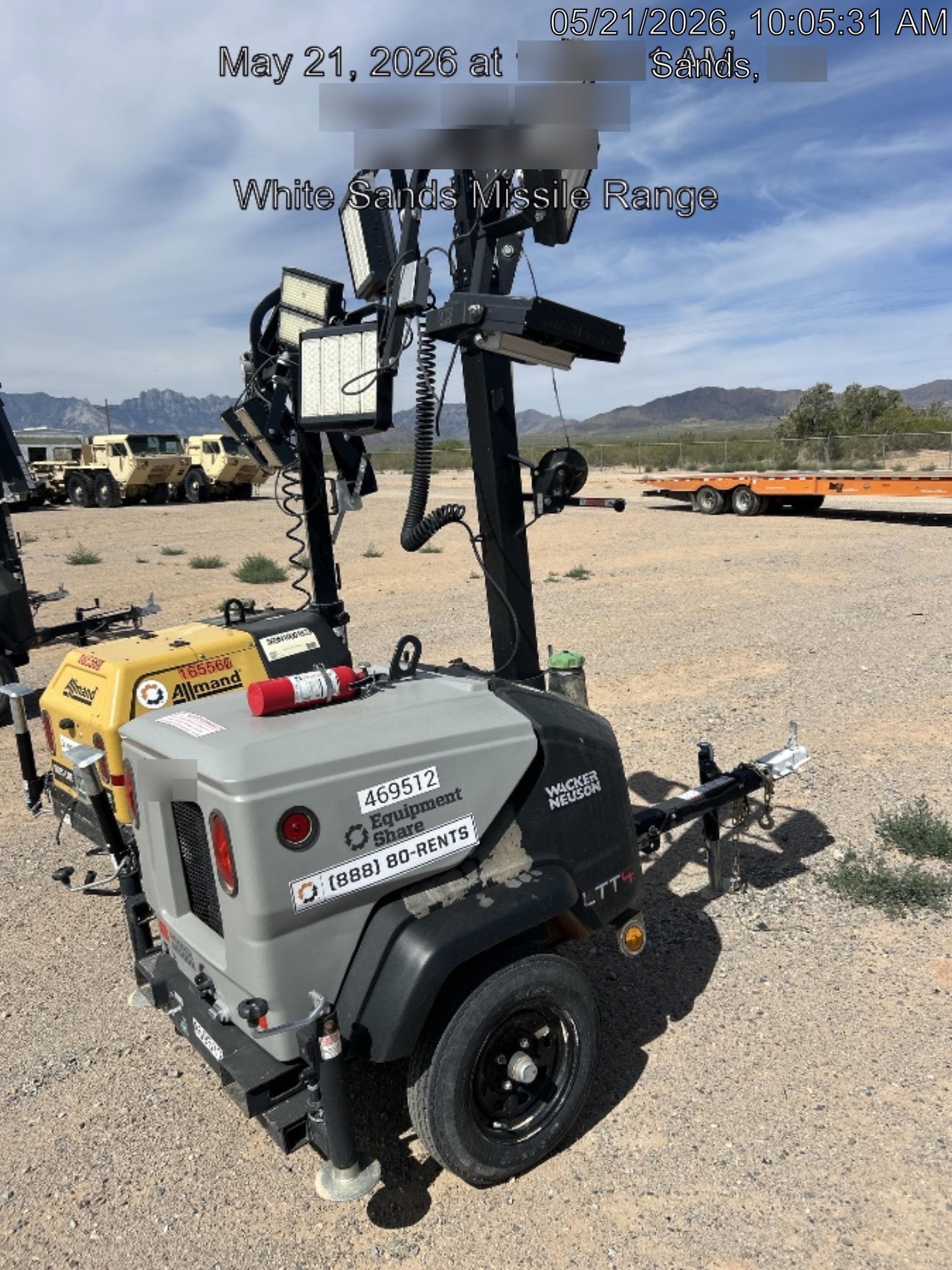 2024 Wacker Neuson LTT4 Diesel, Kohler KDW702, Deep Sea Controller, Auto Start, LED 320W, Bypass Outlet, T3
