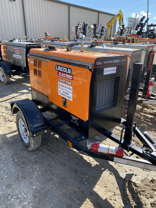 2021 Lincoln Electric Vantage 322 Vantage 322 Ready Pak 3 w/ Decals, ORANGE (includes trailer, cable rack, fender light kit) NO Telematics