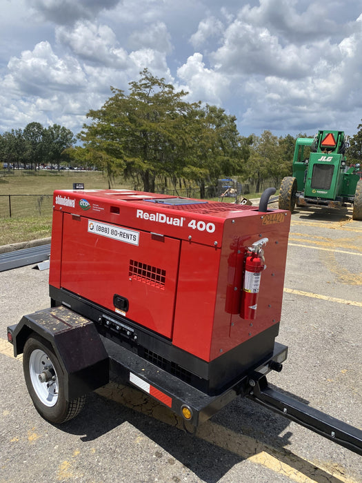 2023 Shindaiwa DGW400MDL Kubota D902 Engine, 23 HP, Dual Op Welder, Wire, Arc, Droop Stick, Tig, and CC Stick Functionality, Simulphase, 3 Phase and 1 Phase Gen Output, Single Axle NB Trlr, Slr Trckl Chrg 12V 12W, Fire Ext