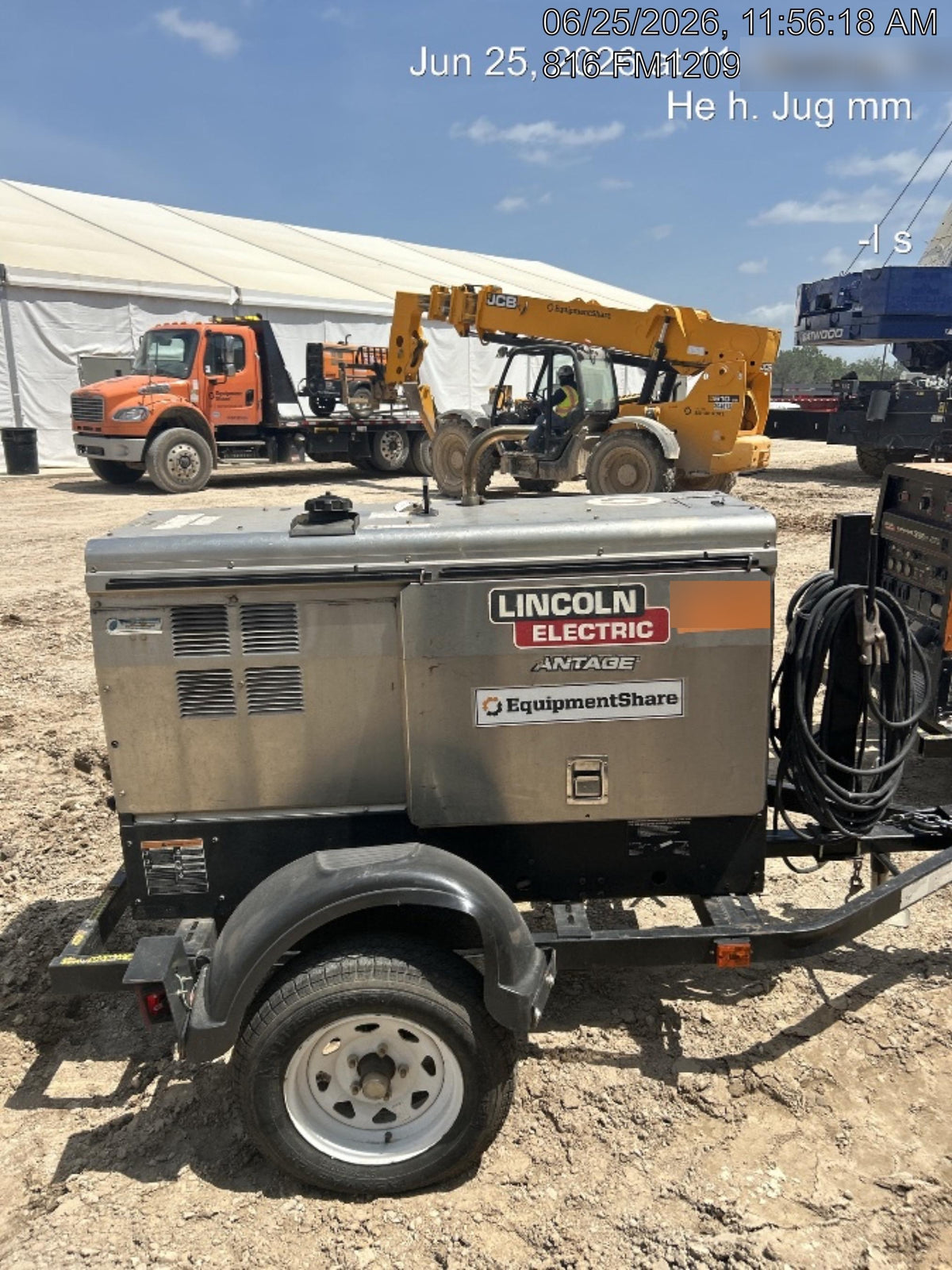 2019 Lincoln Electric Vantage 322 Welder Ready-Pak 3, Two wheel trailer, Fender and Light kit, Cable Rack