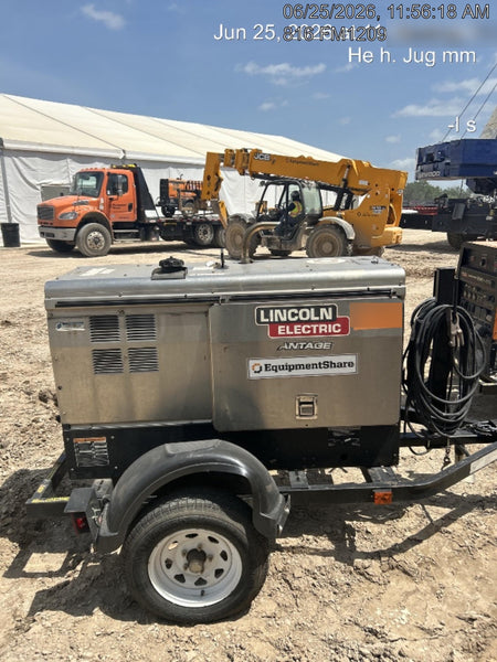 2019 Lincoln Electric Vantage 322 Welder Ready-Pak 3, Two wheel trailer, Fender and Light kit, Cable Rack