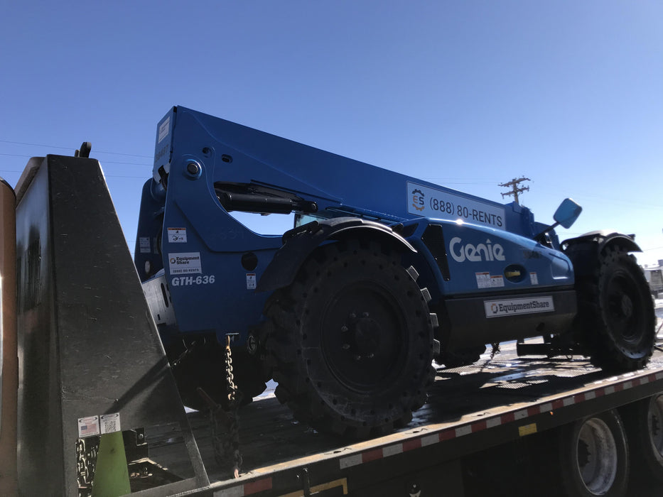 2019 Genie GTH-636 Cab/Heat/AC, Solid RT Tires, LED Work Lights, Beacon 60" QA Carriage, 48" Forks