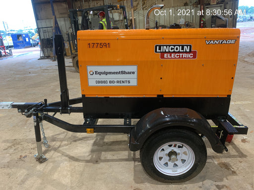 2021 Lincoln Electric Vantage 322 Vantage 322 Ready Pak 3 w/ Decals, ORANGE (includes trailer, cable rack, fender light kit) NO Telematics