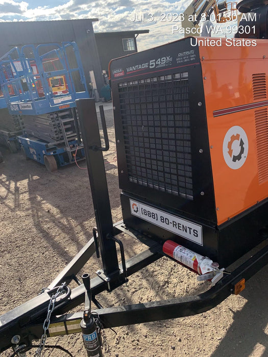 2021 Lincoln Electric Vantage 549X Ready Pak 3, ORANGE (includes trailer, cable rack, fender light kit)