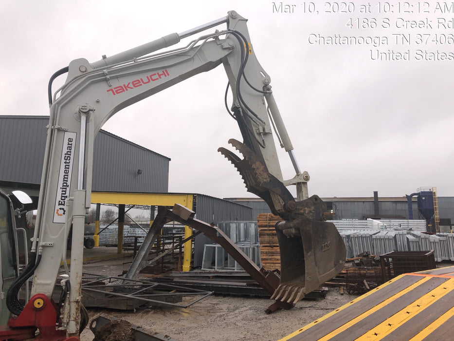 2019 Takeuchi TB290 Cab, AC, Rubber Tracks, Dozer Blade, Travel Alarm, Control Pattern Change Valve, Auxiliary Hydraulics w/18" Quick Coupler Bucket with teeth, 6.2 cu. ft. capacity/24" Quick Coupler Bucket with teeth, 8.6 cu. ft. capacity/36" Quick Coupler Bucket with teeth, 13.4 cu. ft. capacity, Quick Coupler, Hydraulic Thumb Installed