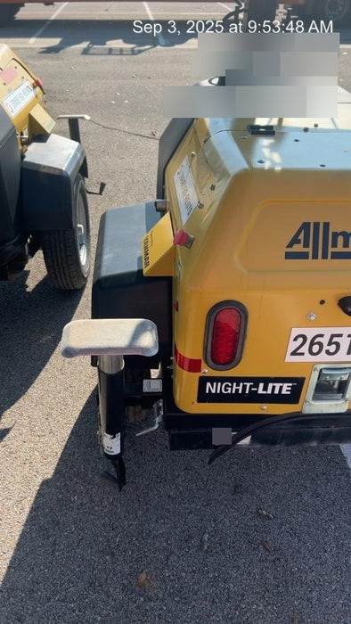 2022 Allmand NLV3GR (4) LED Light Fixture 350W, 23' Vertical Mast, 3kW Prime, Towable, ES Decals, T3