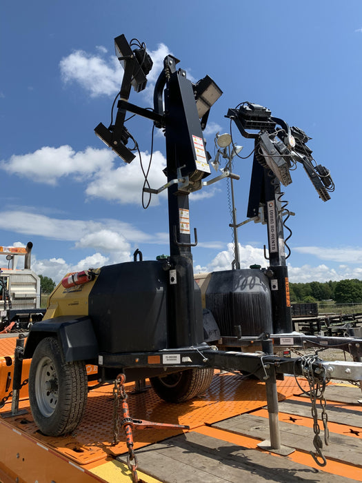 2021 Allmand NLV3GR (4) LED Light Fixture 350W, 23' Vertical Mast, 3kW Prime, Towable, Deep Sea L401, Leveling Jacks, Yanmar T4F 5.8hp