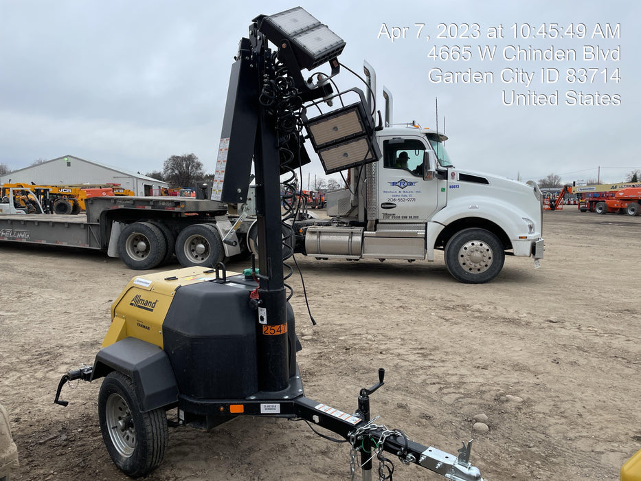 2022 Allmand NLV3GR (4) LED Light Fixture 350W, 23' Vertical Mast, 3kW Prime, Towable, ES Decals, T3