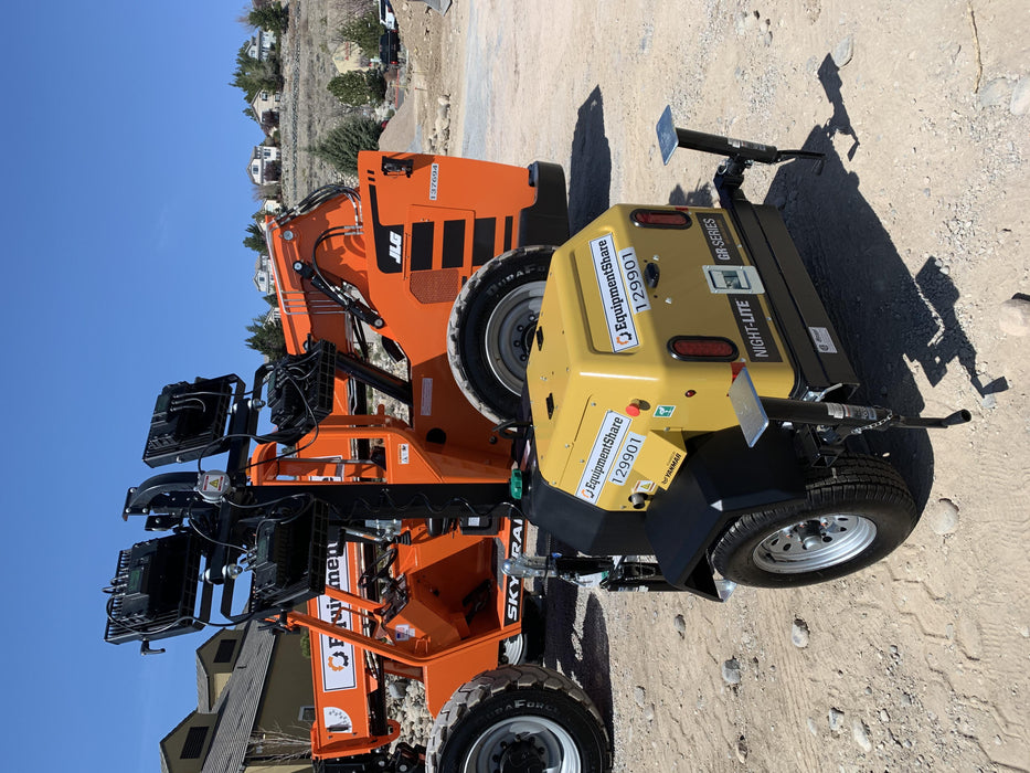 2021 Allmand NLV3GR (4) LED Light Fixture 350W, 23' Vertical Mast, 3kW Prime, Towable, Deep Sea L401, Leveling Jacks, Yanmar T4F 5.8hp