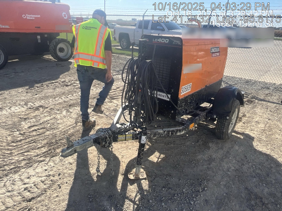 2023 Lincoln Electric LE400 Kubota V1505, Trlr, Cable Rack, Light Kit, ES Decals, T3