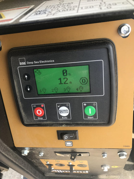 2022 Allmand NLV3GR (4) LED Light Fixture 350W, 23' Vertical Mast, 3kW Prime, Towable, Deep Sea L401, Leveling Jacks, Yanmar T4F 5.8hp