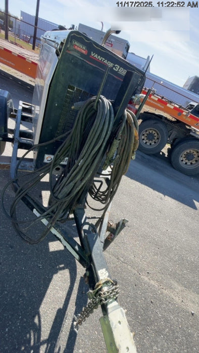 2019 Lincoln Electric Vantage 322 Welder Ready-Pak 3, Two wheel trailer, Fender and Light kit, Cable Rack