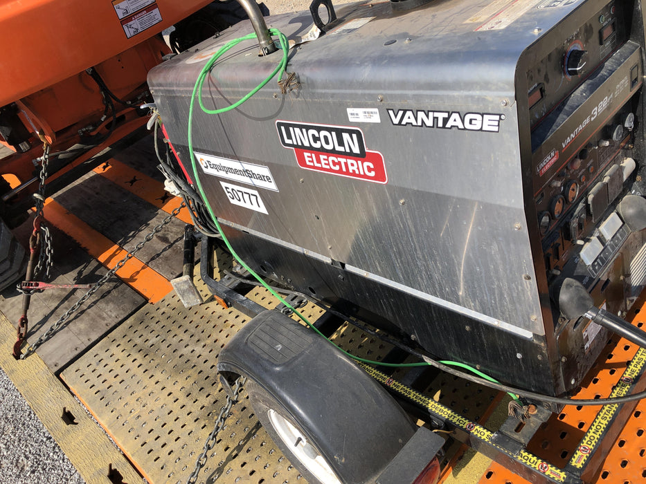 2019 Lincoln Electric Vantage 322 Welder Ready-Pak 3, Two wheel trailer, Fender and Light kit, Cable Rack