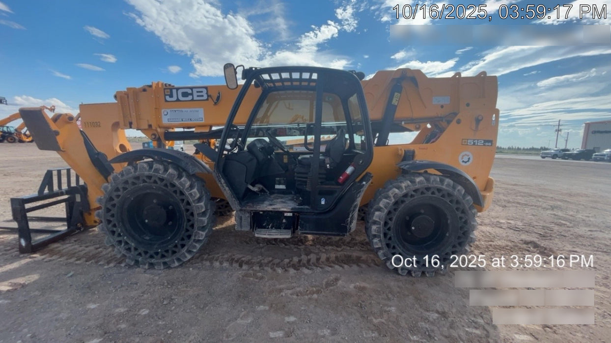 2020 JCB 512-56 Canopy, 74Hp, Solid Tires, Work Lights, Beacon, Aux Hydraulics, Back up Alarm, Lifting Eye, ES Decals
