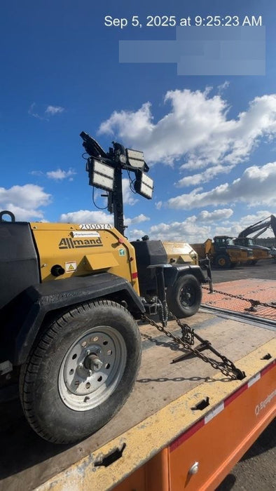 2021 Allmand NLV3GR (4) LED Light Fixture 350W, 23' Vertical Mast, 3kW Prime, Towable, Deep Sea L401, Leveling Jacks, Yanmar T4F 5.8hp