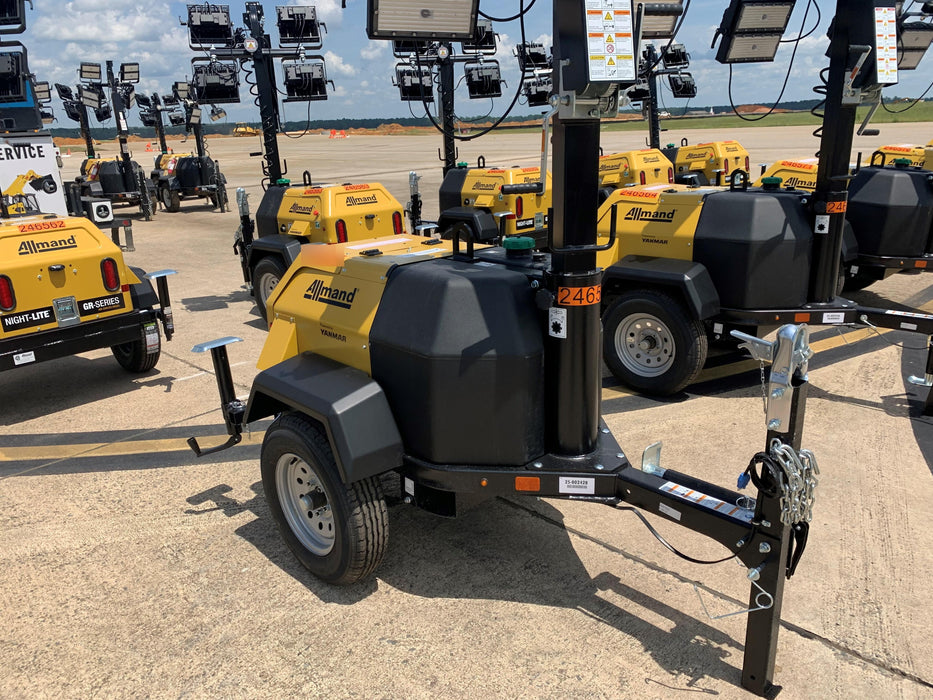 2022 Allmand NLV3GR (4) LED Light Fixture 350W, 23' Vertical Mast, 3kW Prime, Towable