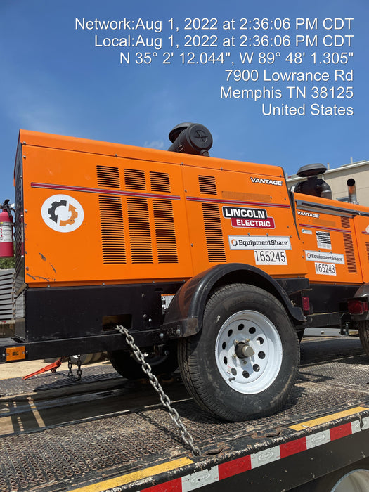 2021 Lincoln Electric Vantage 549X Ready Pak 3, ORANGE (includes trailer, cable rack, fender light kit)