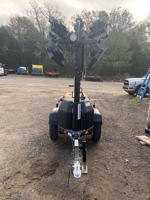 2022 Allmand NLV3GR (4) LED Light Fixture 350W, 23' Vertical Mast, 3kW Prime, Towable, Deep Sea L401, Leveling Jacks, Yanmar T4F 5.8hp