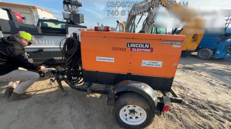 2021 Lincoln Electric Vantage 322 Vantage 322 Ready Pak 3 w/ Decals, ORANGE (includes trailer, cable rack, fender light kit) NO Telematics