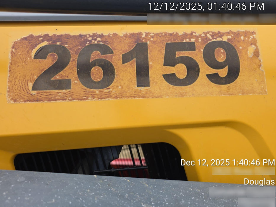 2019 John Deere 410L 4WD, CAB/HVAC, Standard Dipperstick, ISO Controls, Rear Aux Hydraulics, Manual QC, 1.5 Yd Bucket w/Forks, 24" Bucket