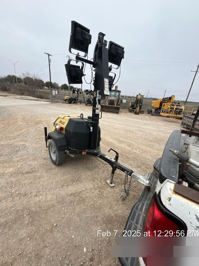 2022 Allmand NLV3GR (4) LED Light Fixture 350W, 23' Vertical Mast, 3kW Prime, Towable, Deep Sea L401, Leveling Jacks, Yanmar T4F 5.8hp