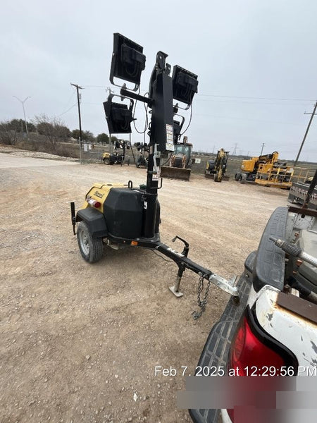 2022 Allmand NLV3GR (4) LED Light Fixture 350W, 23' Vertical Mast, 3kW Prime, Towable, Deep Sea L401, Leveling Jacks, Yanmar T4F 5.8hp