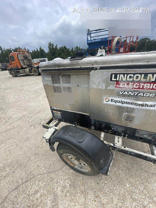 2019 Lincoln Electric Vantage 322 Welder Ready-Pak 3, Two wheel trailer, Fender and Light kit, Cable Rack