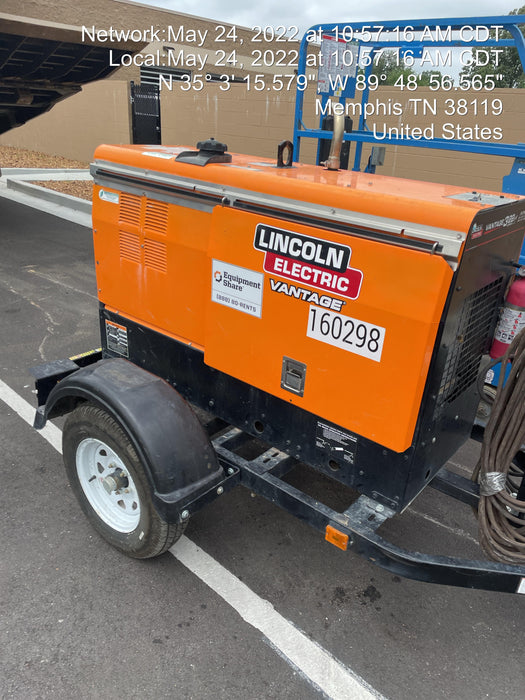 2021 Lincoln Electric Vantage 322 Vantage 322 Ready Pak 3 w/ Decals, ORANGE (includes trailer, cable rack, fender light kit) NO Telematics