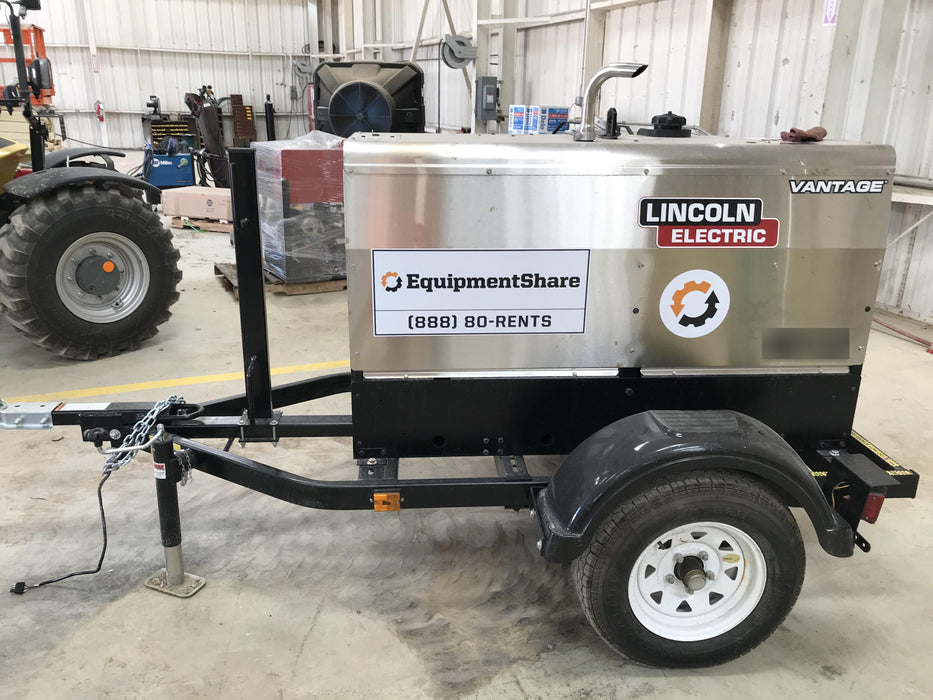 2019 Lincoln Electric Vantage 322 Ready-Pak 3, Two Wheel Trailer, Fender and Light Kit, Cable Rack