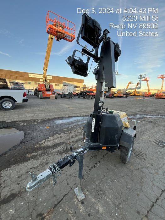 2021 Allmand NLV3GR (4) LED Light Fixture 350W, 23' Vertical Mast, 3kW Prime, Towable, Deep Sea L401, Leveling Jacks, Yanmar T4F 5.8hp