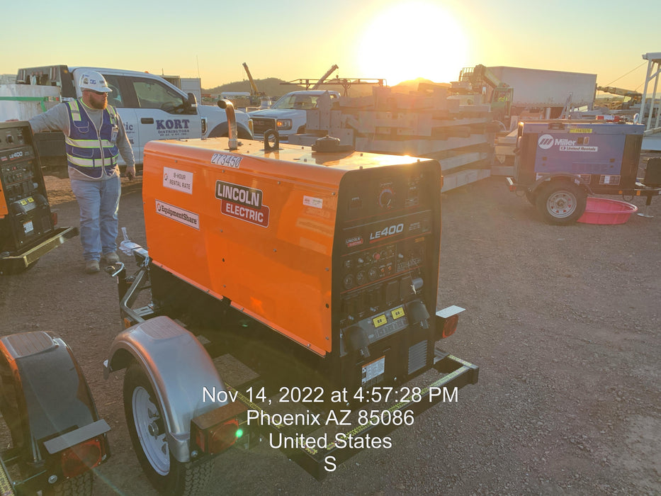 2022 Lincoln Electric LE400 Kubota V1505, Trlr, Cable Rack, Light Kit, ES Decals, T3