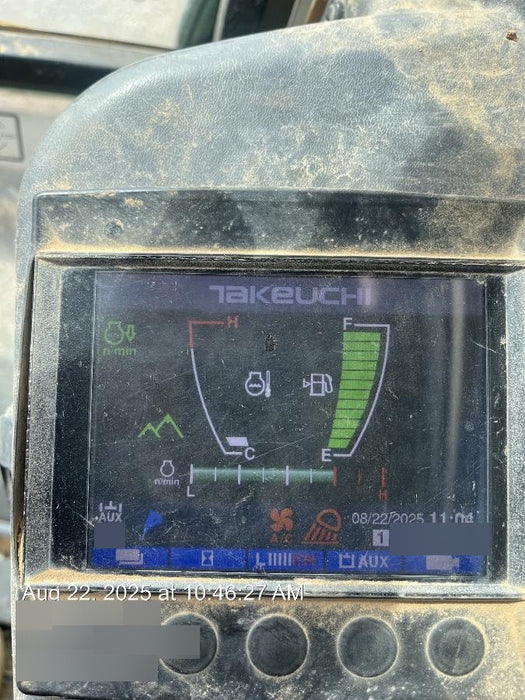 2019 Takeuchi TB290 Cab/Heat/AC Rubber tracks, Dozer blade, Travel alarm, Auxiliary hydraulics Manual QC, Hydraulic thumb, 18", 24", and 36" Buckets