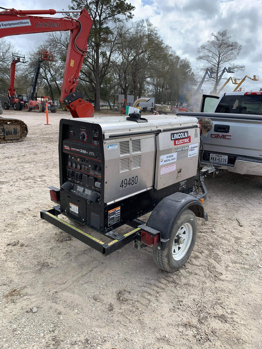 2019 Lincoln Electric Vantage 322 Ready-Pak 3, Two Wheel Trailer, Fender and Light Kit, Cable Rack