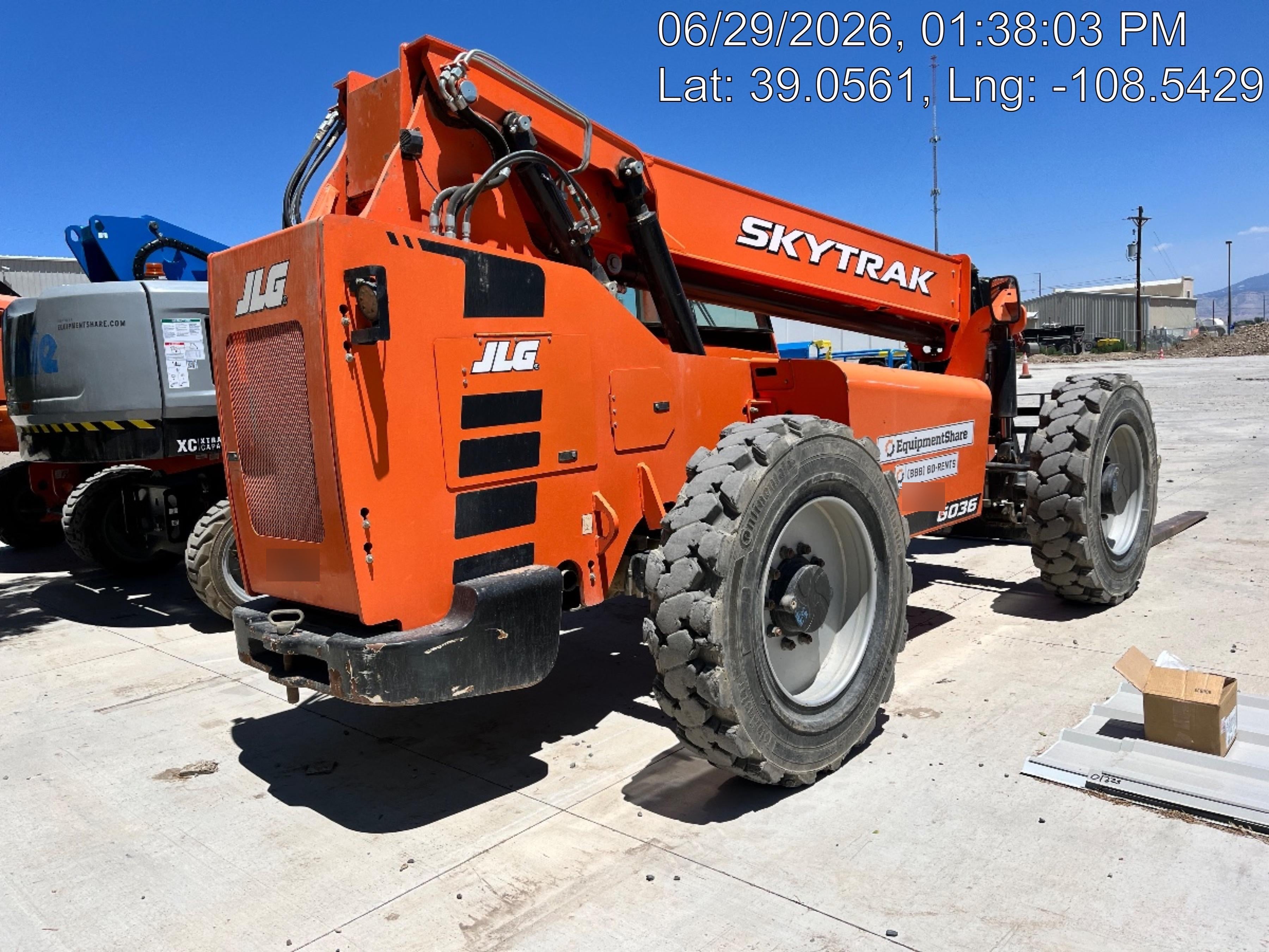 2019 Skytrak 6036 Cab/Heat/Air, Solid Tires, LED Work Lights, Beacon w/50" Carriage, 48" Pallet Forks