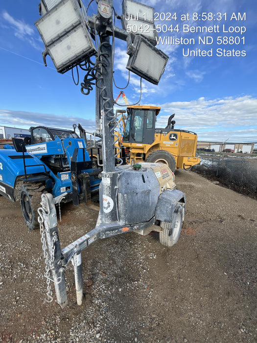 2022 Allmand NLV3GR (4) LED Light Fixture 350W, 23' Vertical Mast, 3kW Prime, Towable, ES Decals, T3