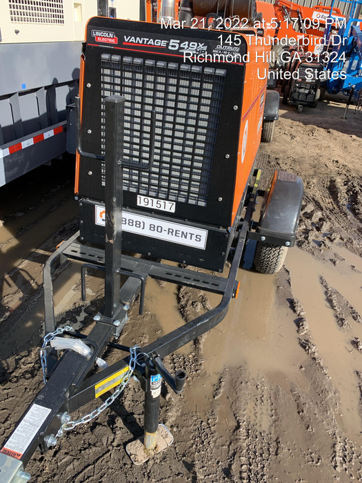 2021 Lincoln Electric Vantage 549X Ready Pak 3, ORANGE (includes trailer, cable rack, fender light kit)