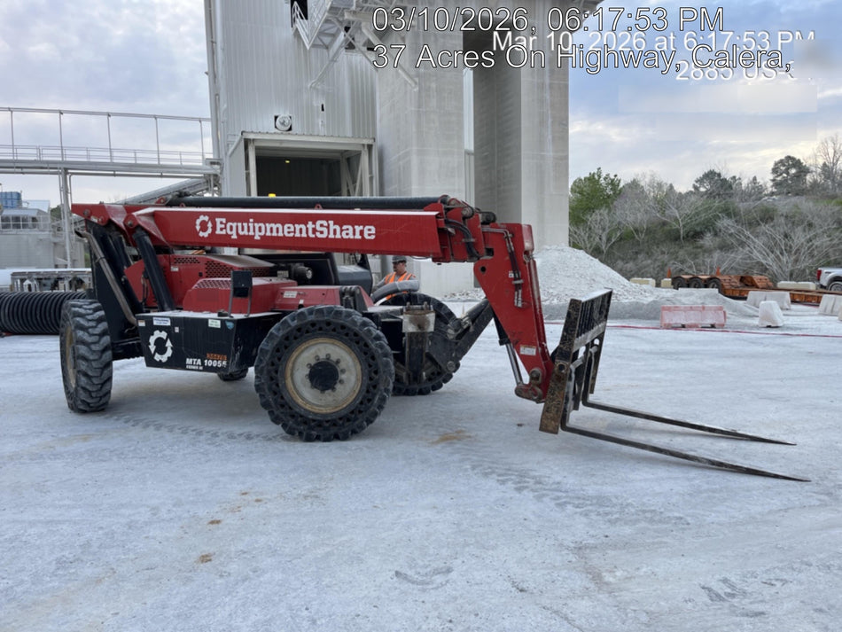2019 Manitou MTA10055 Canopy, 120 HP, Solid Tires, Work Lights, Lift Hook, Auxiliary Hydraulics 66" Carriage and 60" Forks