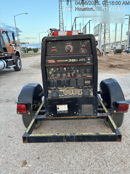 2019 Lincoln Electric Vantage 322 Ready-Pak 3, Two Wheel Trailer, Fender and Light Kit, Cable Rack