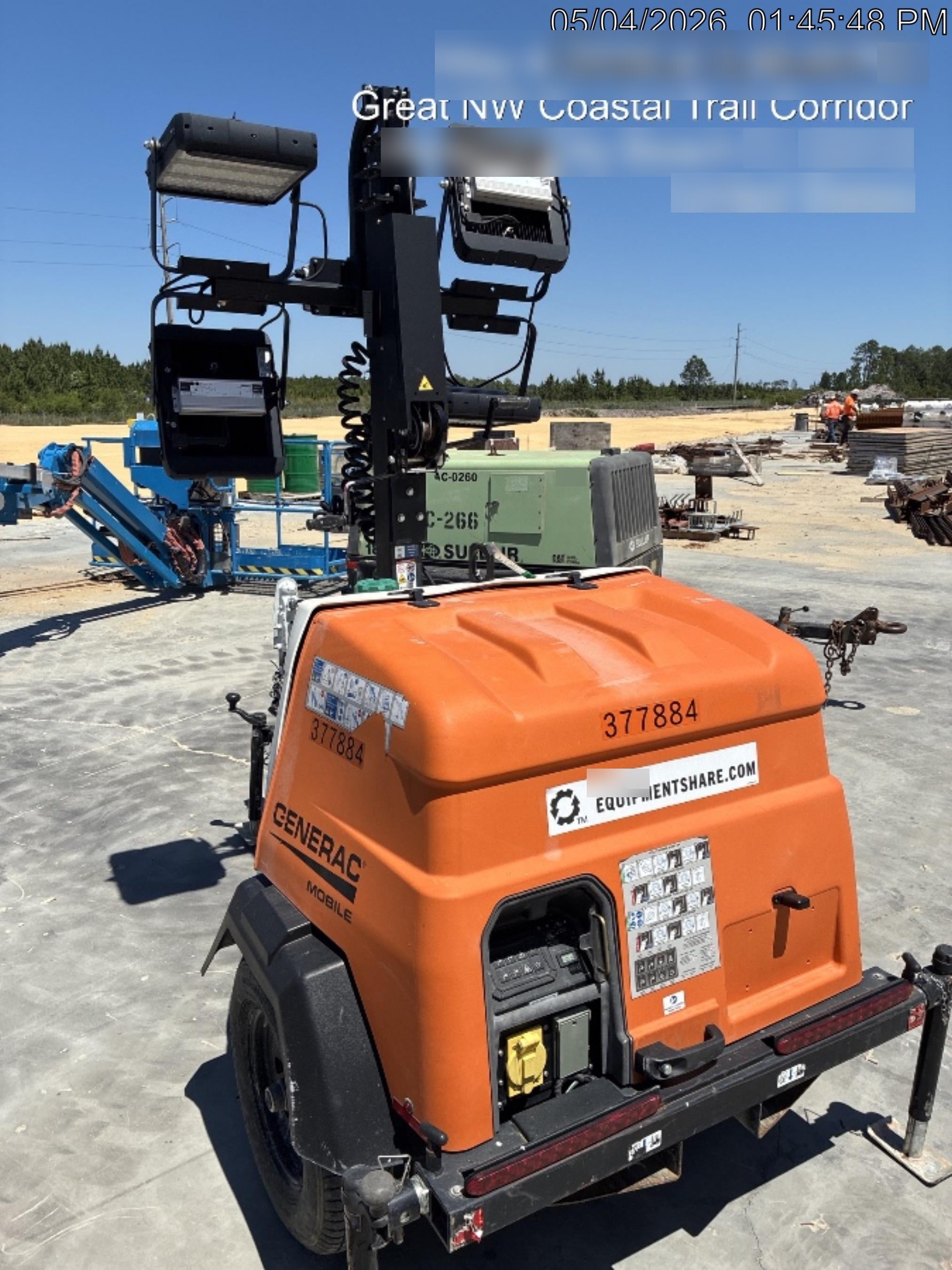 2023 Generac MLT2 Diesel, Flex Switch 120V Input, Powerzone Controller, 
(4) 320W LED Lights, 4kW Generator, 39.9 Gal Fuel Tank, 2" Ball, T3