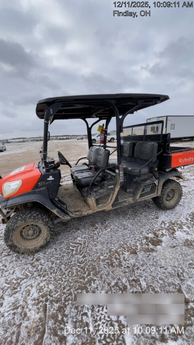Kubota RTV-X1140W-H 4WD, LED Strobe, Windshield Acrylic Clear, Plastic Canopy, Wire Harness Kit, Backup Alarm