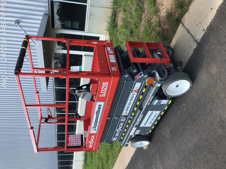 2020 Skyjack SJIII-3226 Solid NM Tires, Half height spring hinged entry gate, Dual Beacons