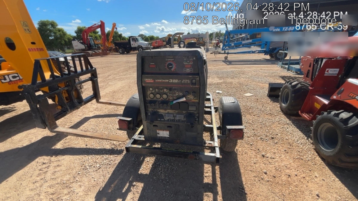 2019 Lincoln Electric Vantage 322 Ready-Pak 3, Two Wheel Trailer, Fender and Light Kit, Cable Rack