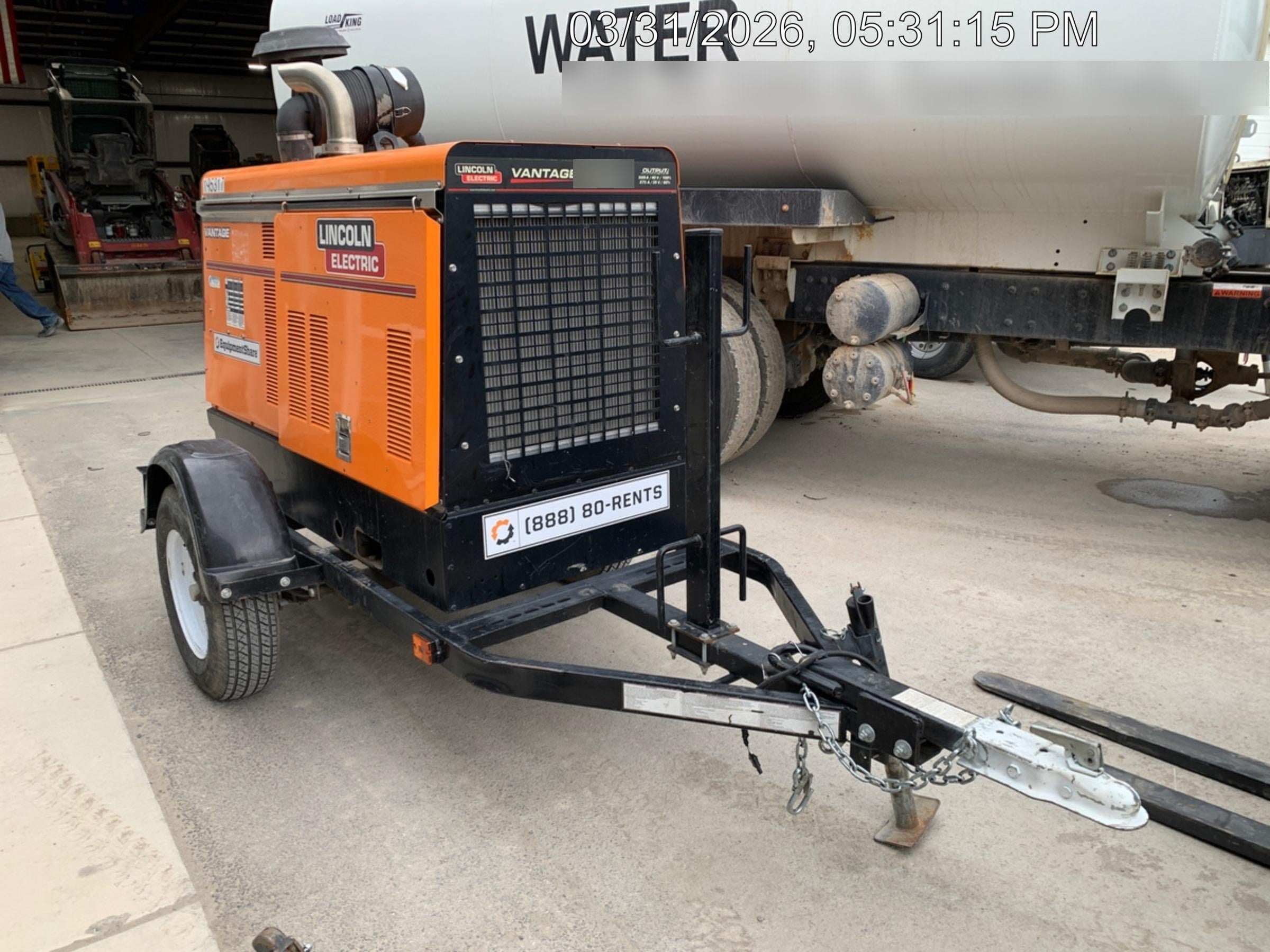2021 Lincoln Electric Vantage 549X Ready Pak 3, ORANGE (includes trailer, cable rack, fender light kit)
