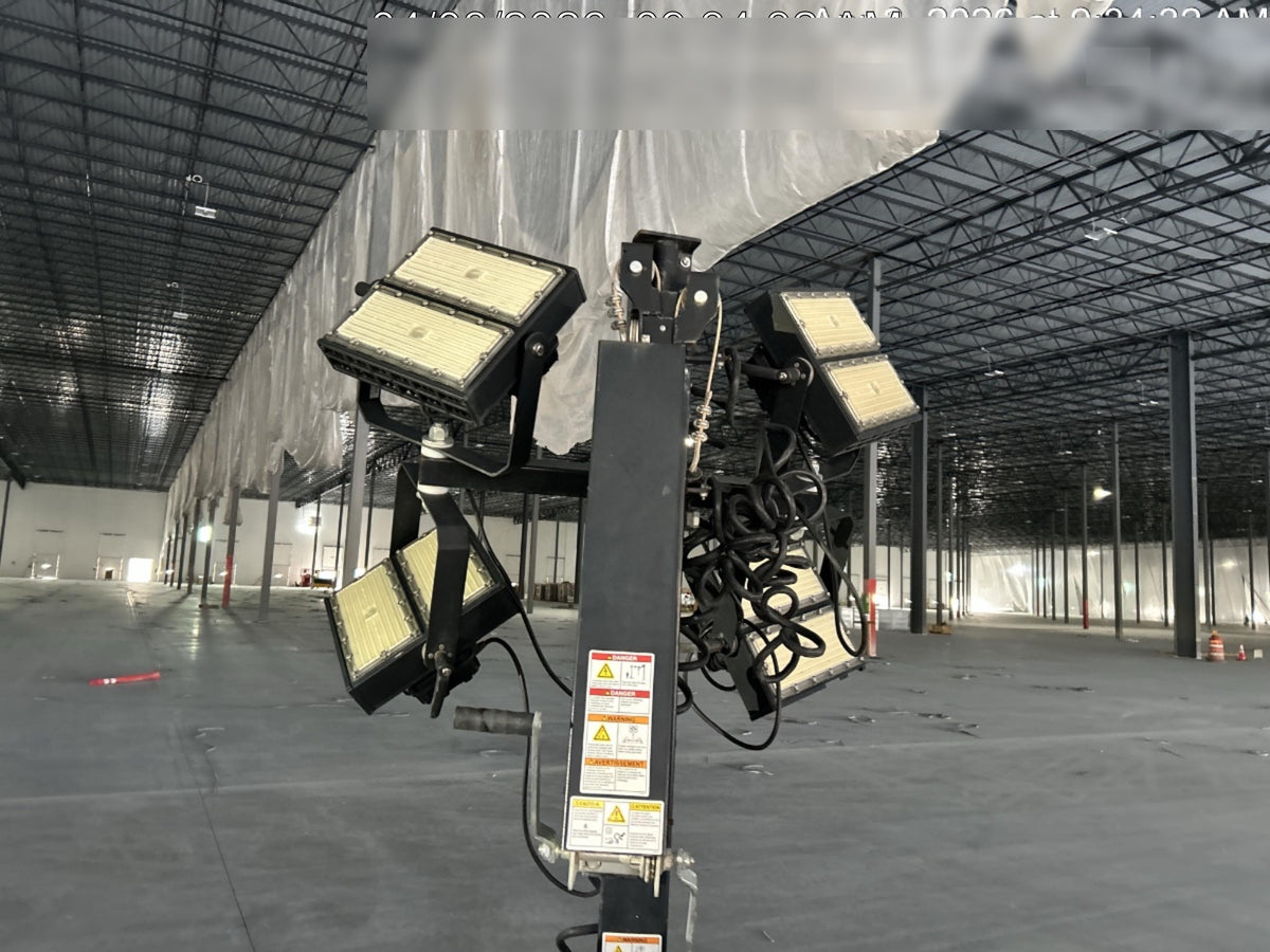 2022 Allmand NLV3GR (4) LED Light Fixture 350W, 23' Vertical Mast, 3kW Prime, Towable, Deep Sea L401, Leveling Jacks, Yanmar T4F 5.8hp