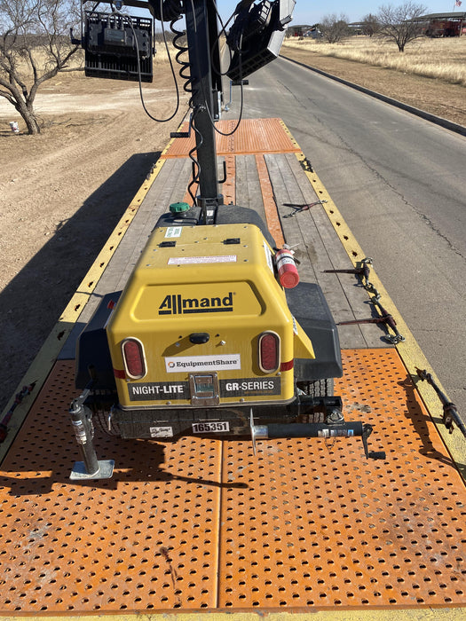 2021 Allmand NLV3GR (4) LED Light Fixture 350W, 23' Vertical Mast, 3kW Prime, Towable, Deep Sea L401, Leveling Jacks, Yanmar T4F 5.8hp